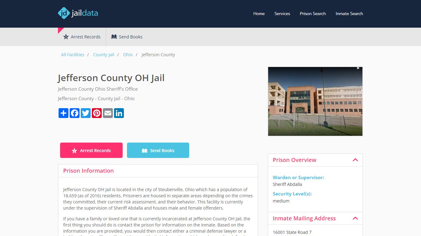 Jefferson County OH Jail Inmate Search and Prisoner Info - Steubenville, OH